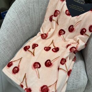 Cherry Print Pink Plush Throw